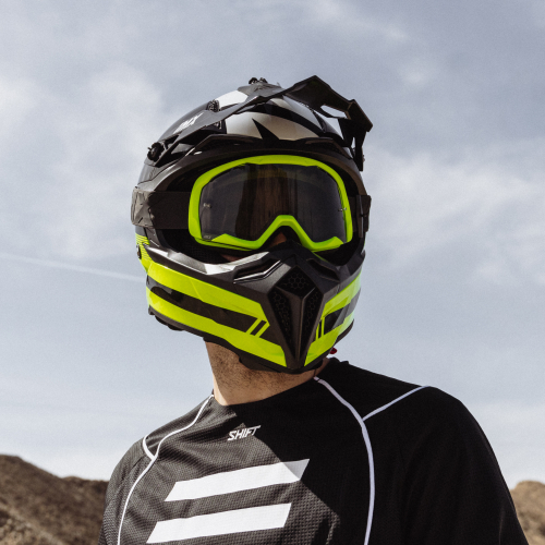 GOGLE cross quad IMX ENDURANCE FLIP FLO YELLOW MATT/BLACK - Szyba DARK SMOKE + Clear